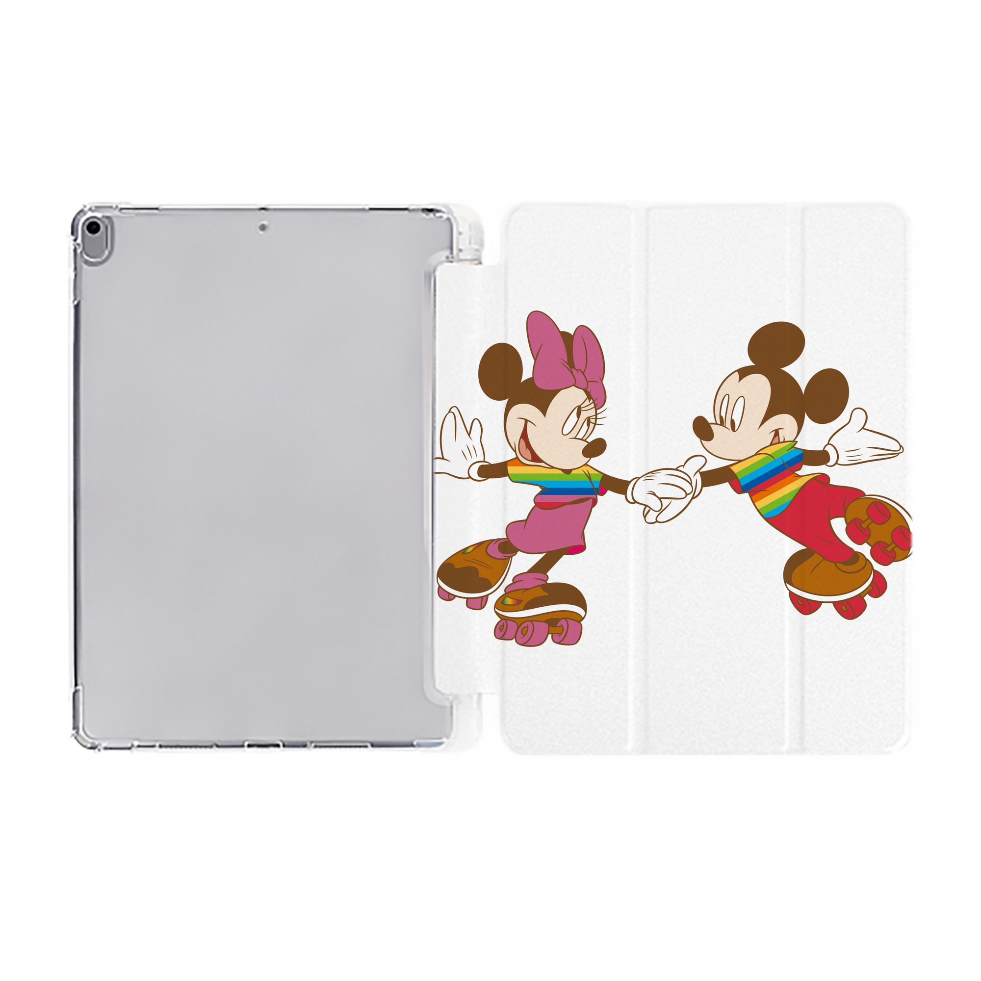 ミッキーマウス Mickey Mouse IPad ケース ペン収納付き 三つ折りスタンド PUレザー×シリコン 対応機種9.5/10.5/10.9インチ